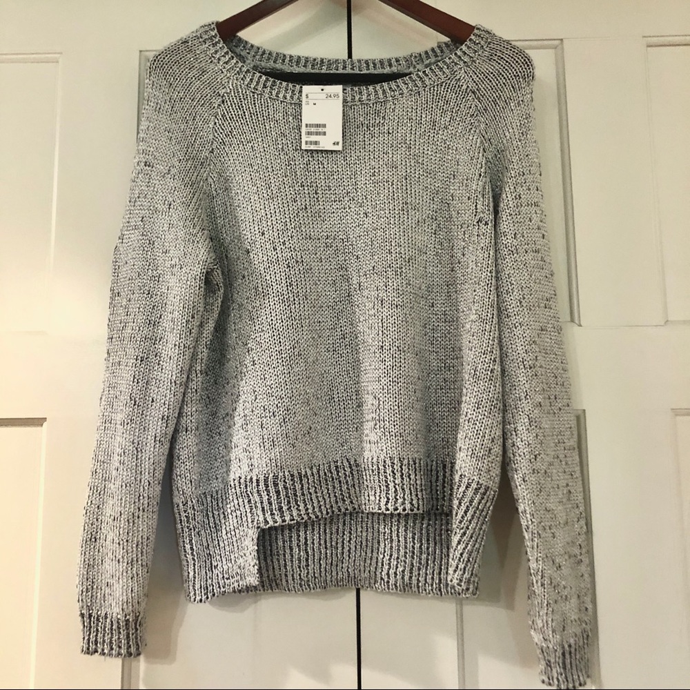 NWT Silver Metallic Sweater